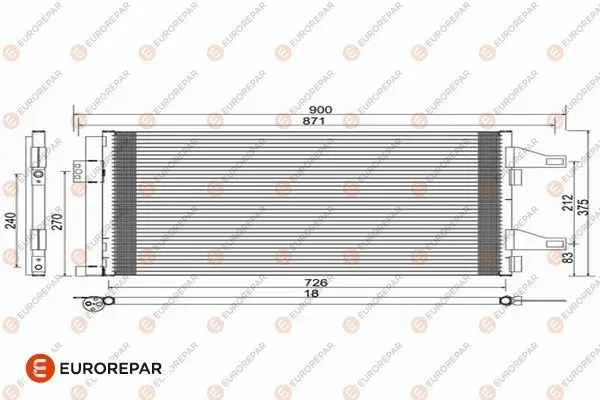 <strong>Радіатор кондиціонера Citroen Jumper/Peugeot Boxer/Fiat Ducato 2.0-3.D 06- Eurorepar 1610161780 (фото 1)</strong>