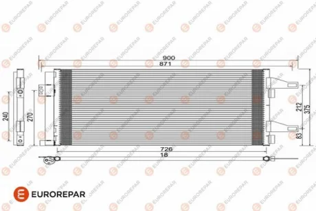 Радіатор кондиціонера Citroen Jumper/Peugeot Boxer/Fiat Ducato 2.0-3.D 06- для Fiat, Peugeot, Citroen Eurorepar 1610161780 фото товару