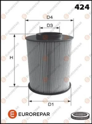 <strong>EUROREPAR FORD повітряний фільтр Focus,Kuga,Volvo S40 Eurorepar 1611156380 (фото 1)</strong>
