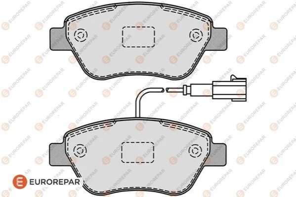 <strong>Гальмівні колодки пер. Doblo 05- (Bosch) (123x53.7x17.8) з датчиком Eurorepar 1617262180 (фото 1)</strong>