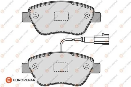 Гальмівні колодки пер. Doblo 05- (Bosch) (123x53.7x17.8) з датчиком для Eurorepar 1617262180 фото товару