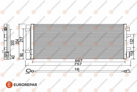 Конденсер кондиціонера для Renault Eurorepar 1618099780 фото товару