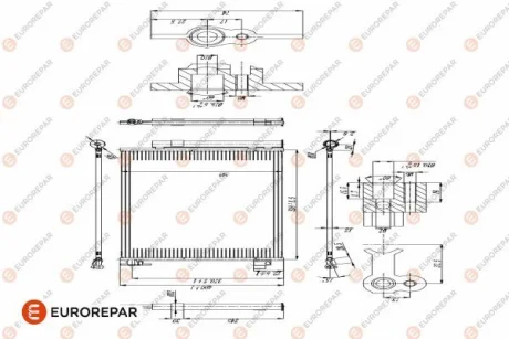 Конденсер кондиціонера для Dacia, Renault Eurorepar 1618100080 фото товару