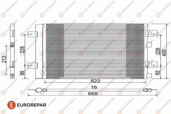 <strong>EUROREPAR RENAULT конденсер кондиціонера DUSTER, LOGAN I, SANDERO 04- Eurorepar 1618100280 (фото 1)</strong>