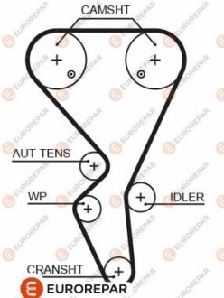 Ремінь зубчастий приводу ГРМ Z=134/25.4 CITROEN 1,6i: Berlingo, Xsara, C2/3/4 Eurorepar 1633126380 фото товара