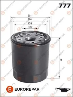 <strong>Фільтр масляний Citroen C1, Peugeot 107 (05-) Eurorepar E149162 (фото 1)</strong>