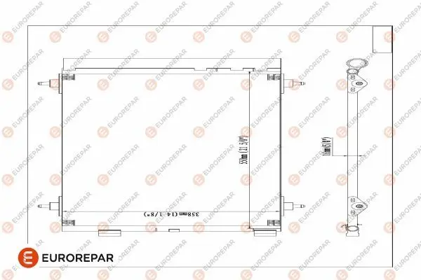 <strong>Радіатор кондиціонера Berlingo/307/Partner 1.6/2.0D 00- Eurorepar E163364 (фото 1)</strong>
