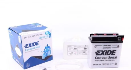 Стартерна батарея (акумулятор) для EXIDE 6N11A-1B фото товару