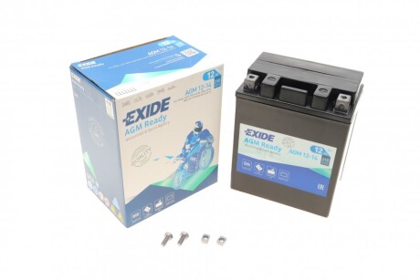 Аккумулятор залит и заряжен AGM 12Ah 210A EXIDE AGM12-14 фото товара