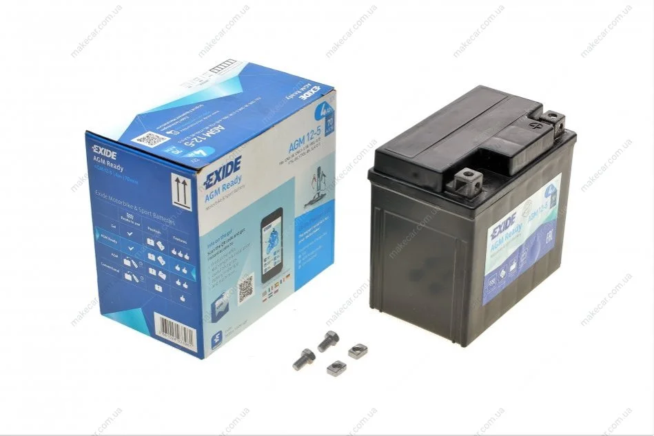 <strong>Акумулятор залитий та заряджений AGM 4Ah 70A EXIDE AGM12-5 (фото 1)</strong>