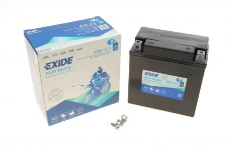 Акумулятор залитий та заряджений AGM 9Ah 120A для EXIDE AGM12-9 фото товару