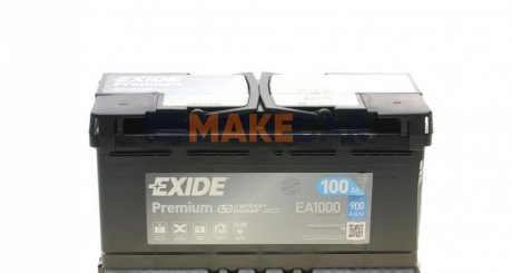 Акумулятор Преміум - 100Ah| EN 900 | 353x175x190 (ДхШхВ) EXIDE EA1000