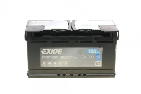 Акумулятор Преміум - 100Ah| EN 900 | 353x175x190 (ДхШхВ) для EXIDE EA1000 фото товару