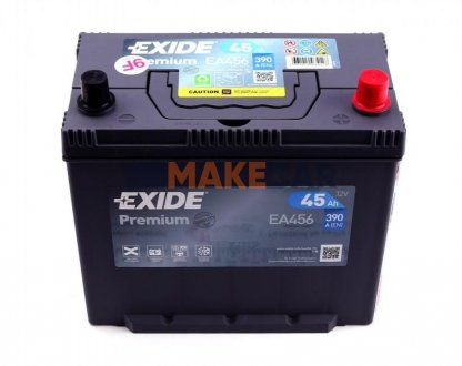 Аккумулятор Premium Carbon Boost 12V/45Ah/390A EXIDE EA456 (фото 1)