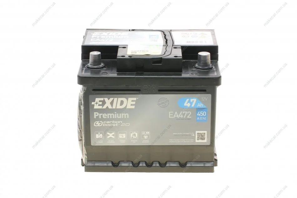 <strong>Аккумулятор Premium Carbon Boost 12V/47Ah/450 EXIDE EA472 (фото 1)</strong>