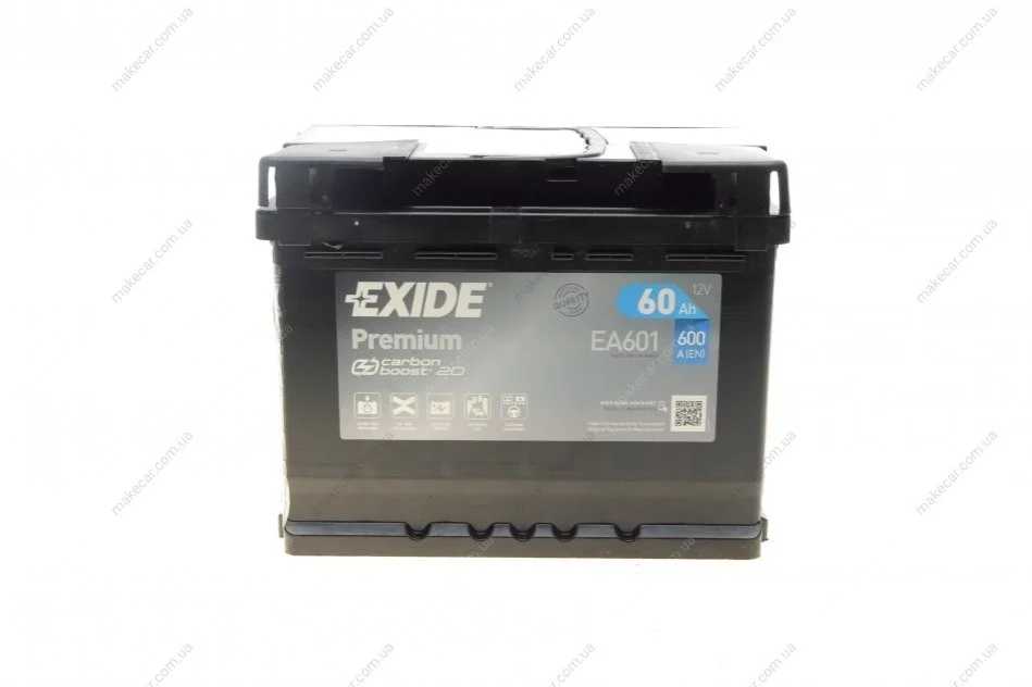 <strong>Аккумулятор Premium Carbon Boost 12V/60Ah/600A EXIDE EA601 (фото 1)</strong>