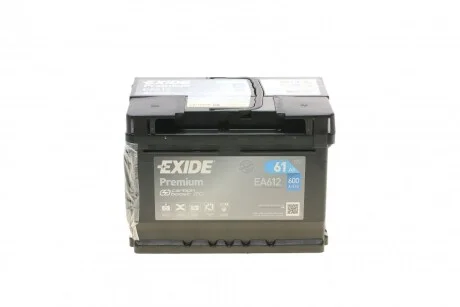 Акумулятор Exide Premium (242×175×175), 61Ач, 600А, R+ для EXIDE EA612 фото товару