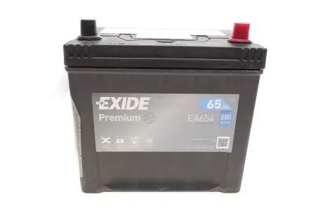 Акумулятор Premium Carbon Boost 12V/65Ah/580A для Toyota, Subaru, Mazda, Nissan, Suzuki EXIDE EA654 фото товару