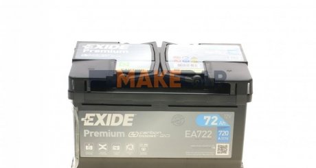 Аккумулятор Premium Carbon Boost 12V/72Ah/720A EXIDE EA722