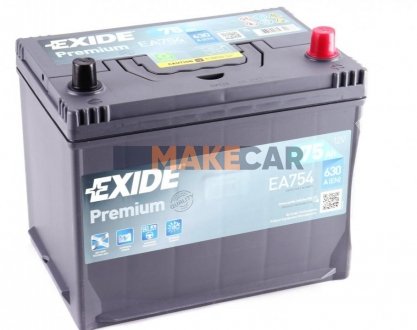 Аккумулятор Premium Carbon Boost 12V/75Ah/630 EXIDE EA754 (фото 1)