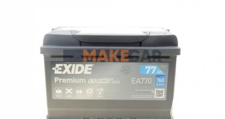 Аккумулятор Premium Carbon Boost 12V/77Ah/760A EXIDE EA770