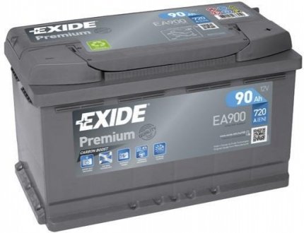 АКБ 6СТ-90 R+ (пт720) (необслуж) (315х175х190) Premium EXIDE EA900