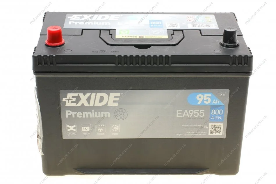 <strong>Аккумулятор Premium Carbon Boost 12V/95Ah/800A EXIDE EA955 (фото 1)</strong>