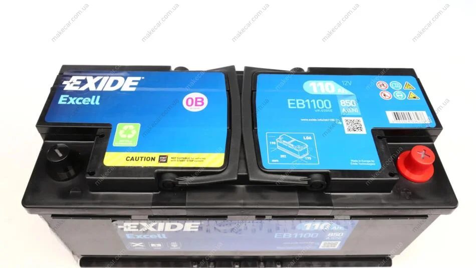 <strong>АКБ 6СТ-110 R+ (пт850) (необслуж)(392х175х190) EXCELL Exide EXIDE EB1100 (фото 1)</strong>