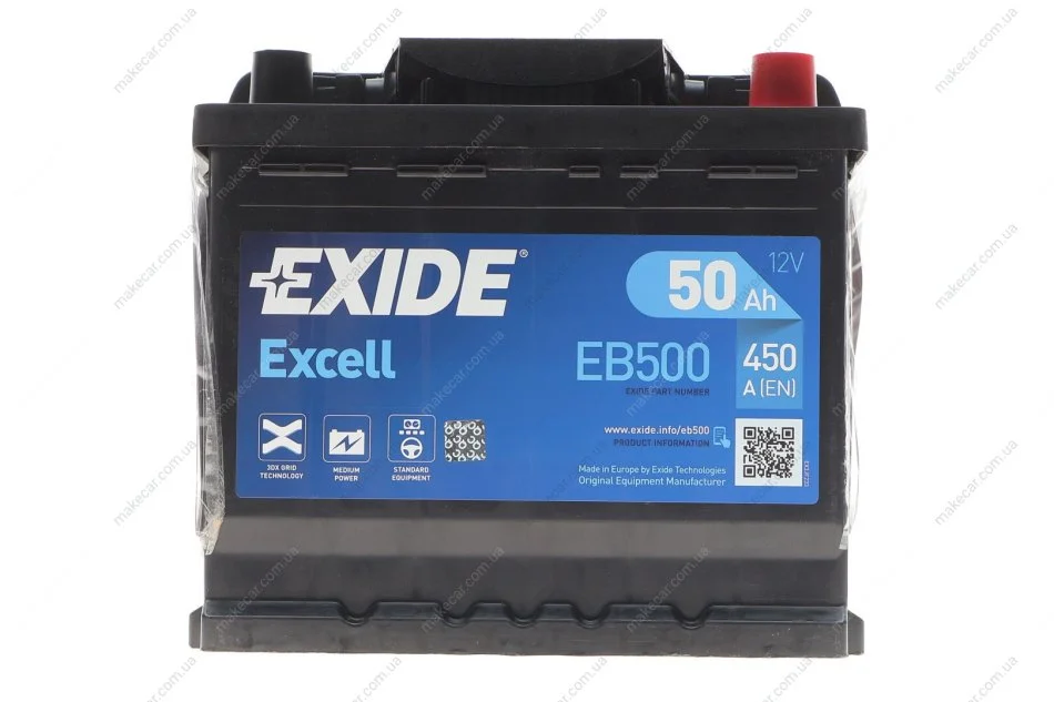 <strong>Акумулятор EXIDE EB500 (фото 1)</strong>