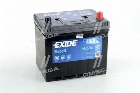 Аккумулятор EXCELL 12V/60Ah/480A EXIDE EB604 (фото 1)