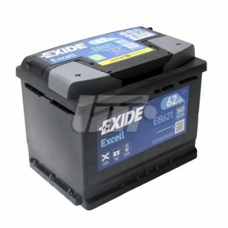 Аккумулятор EXCELL 12V/62Ah/540A EXIDE EB621 (фото 1)