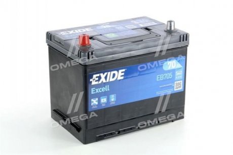 Аккумулятор EXCELL 12V/70Ah/540A EXIDE EB705 (фото 1)