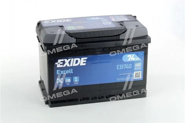 <strong>Акумулятор EXCELL 12V/74Ah/680A EXIDE EB740 (фото 1)</strong>
