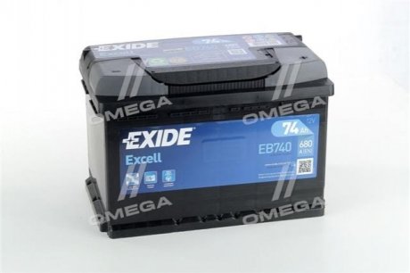 Акумулятор EXCELL 12V/74Ah/680A EXIDE EB740 (фото 1)