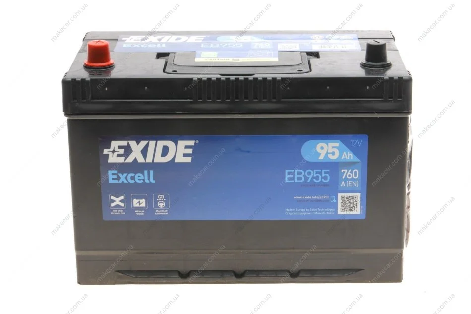 <strong>Аккумулятор EXCELL 12V/95Ah/760A EXIDE EB955 (фото 1)</strong>