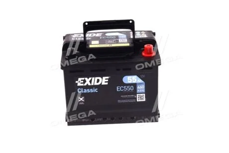 Акумулятор CLASSIC 12V/55Ah/460A для EXIDE EC550 фото товару