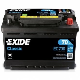 Аккумулятор CLASSIC 12V/70Ah/640A EXIDE EC700 (фото 1)