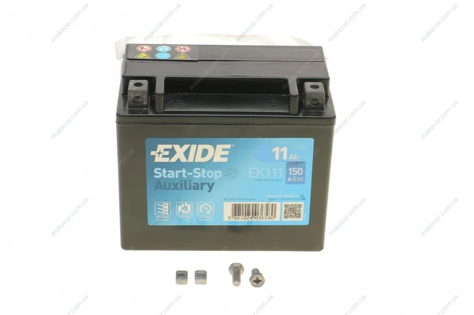 <strong>Стартерна батарея (акумулятор) EXIDE EK111 (фото 1)</strong>