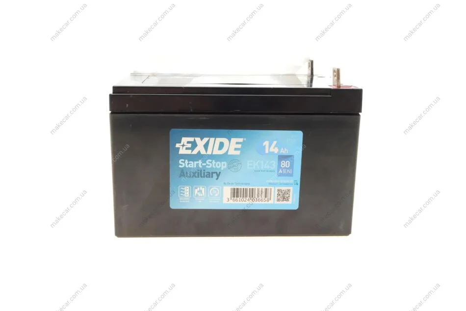 <strong>Стартерна батарея (акумулятор) EXIDE EK143 (фото 1)</strong>