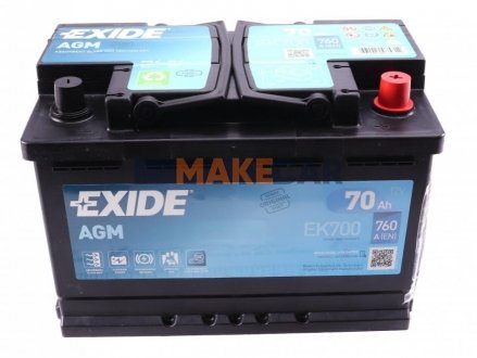 Аккумулятор START-STOP AGM 12V/70Ah/760A EXIDE EK700
