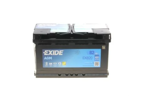 Акумулятор 82Ah-12v Exide AGM (315х175х190),R,EN800 для EXIDE EK820 фото товару