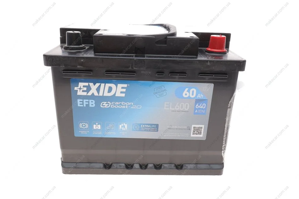 <strong>Аккумулятор START-STOP EFB 12V/60Ah/640A EXIDE EL600 (фото 1)</strong>