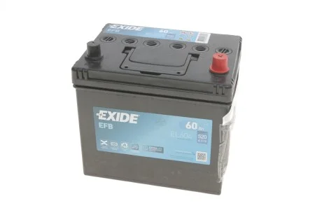 Акумулятор EFB - 60Ah| EN 520 | 230x173x222 (ДхШхВ) для EXIDE EL604 фото товару