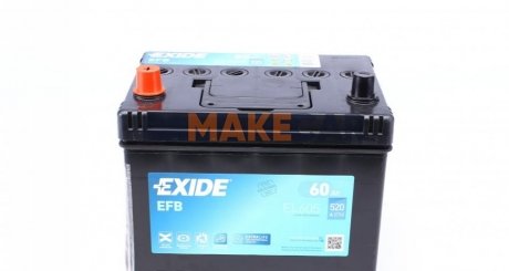 Аккумулятор START-STOP EFB 12V/60Ah/520 EXIDE EL605 (фото 1)