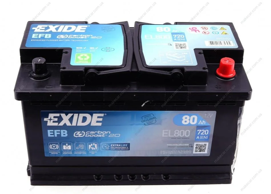 <strong>Акумулятор EFB - 80Ah| EN 720 | 315x175x190 (ДхШхВ) EXIDE EL800 (фото 1)</strong>
