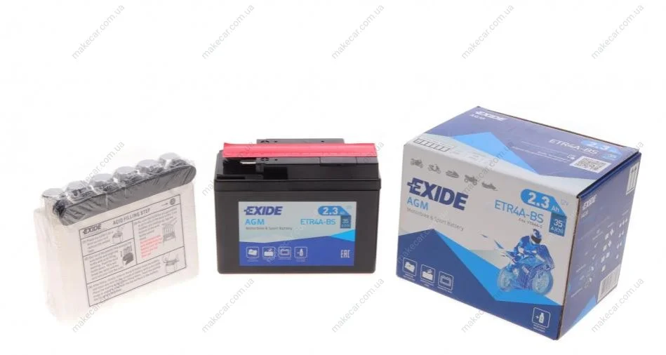 <strong>Акумулятор сухозаряджений AGM 2,3Ah 35A EXIDE ETR4A-BS (фото 1)</strong>