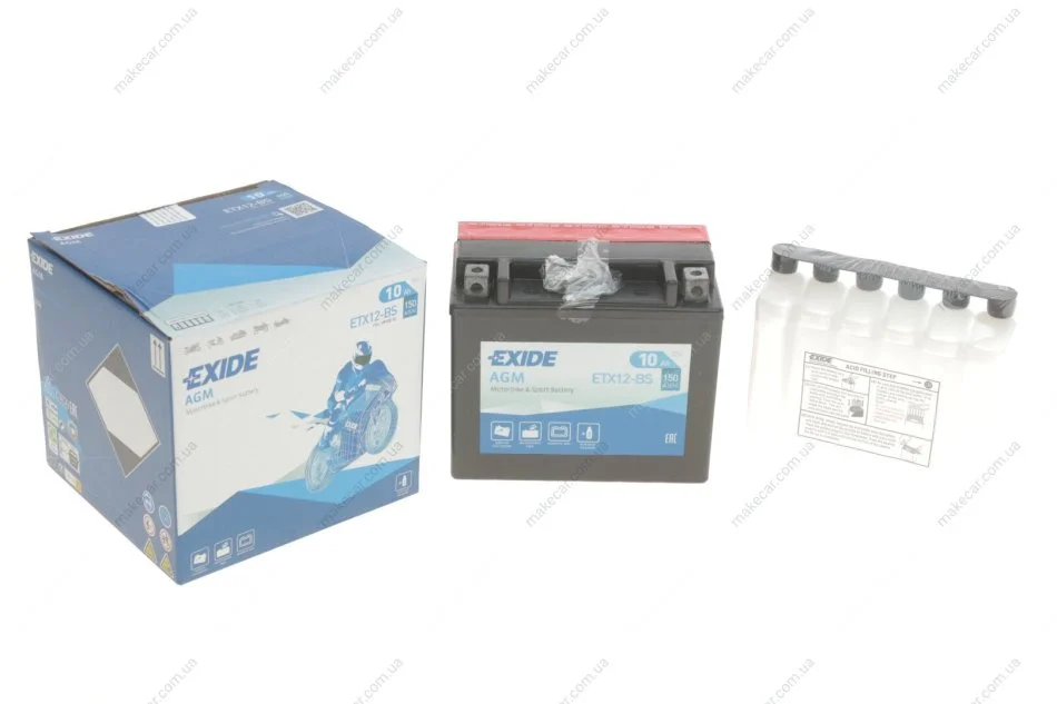 <strong>Акумулятор сухозаряджений AGM 10Ah 150A EXIDE ETX12-BS (фото 1)</strong>