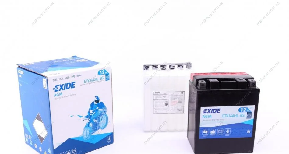 <strong>Стартерна батарея (акумулятор) EXIDE ETX14AHL-BS (фото 1)</strong>