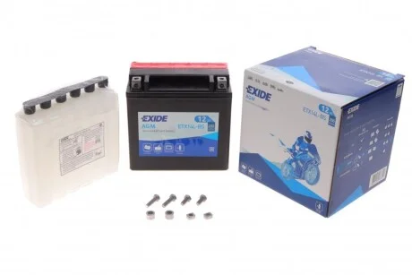 Акумулятор сухозаряджений AGM 12Ah 200A для EXIDE ETX14L-BS фото товару