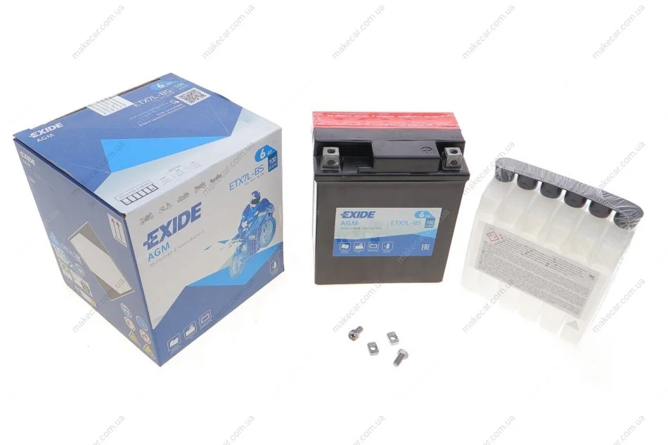 <strong>Акумулятор сухозаряджений AGM 6Ah 100A EXIDE ETX7L-BS (фото 1)</strong>